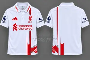 Liverpool Football Jersey White Short Sleeve Men's Sports Shirt