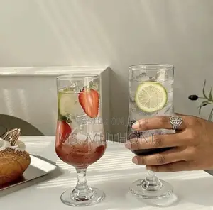 6 PCs 380 Ml Red Cherry Tulip Goblet Set