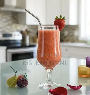 6 PCs 380 Ml Red Cherry Tulip Goblet Set