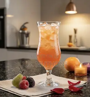 6 PCs 380 Ml Red Cherry Tulip Goblet Set