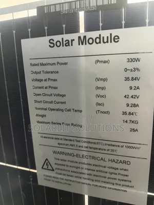 330W High-Efficiency Monocrystalline Black Frame Solar Panel