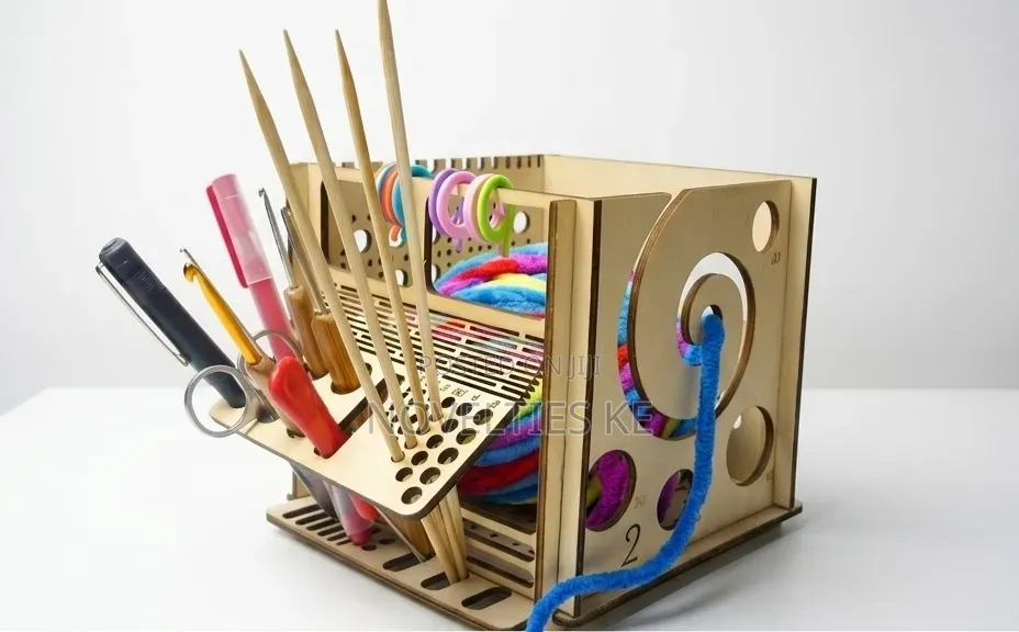 DIY All-in-One Wooden Yarn Bowl Crochet Organiser