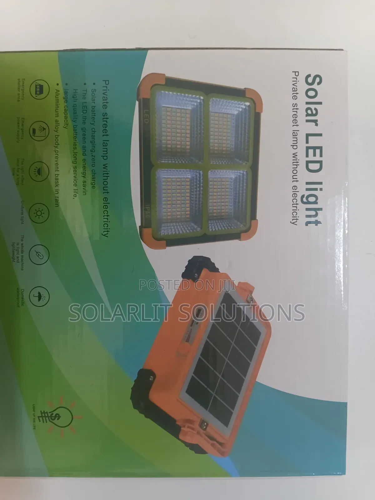 Portable Solar LED Light–Rechargeable Flood Light Power Bank (IP66)