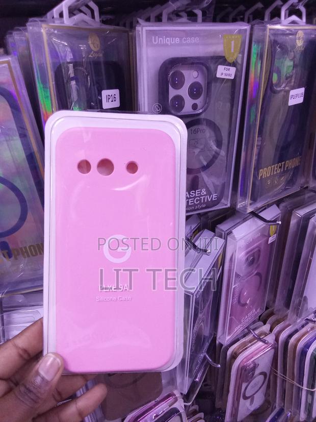 Google Pixel 9a Microfiber Lining Silicone Case in Pink - main view