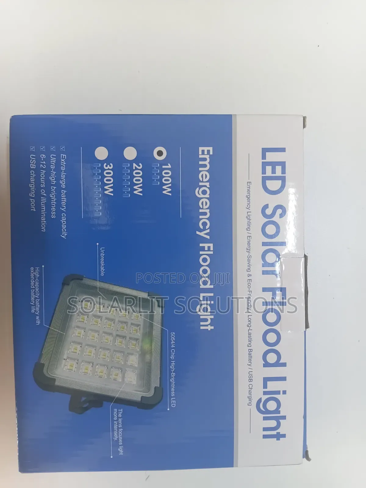 Black Knight 300W Portable LED Solar Emergency Flood Light