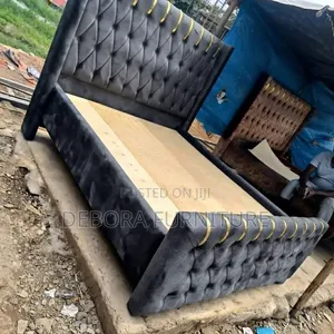 5×6 Black Chester Bed With Gold Accents | Make a Statement