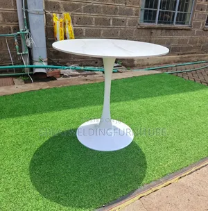 Modern Round Dining Table Marble Finish Tulip Pedestal Table
