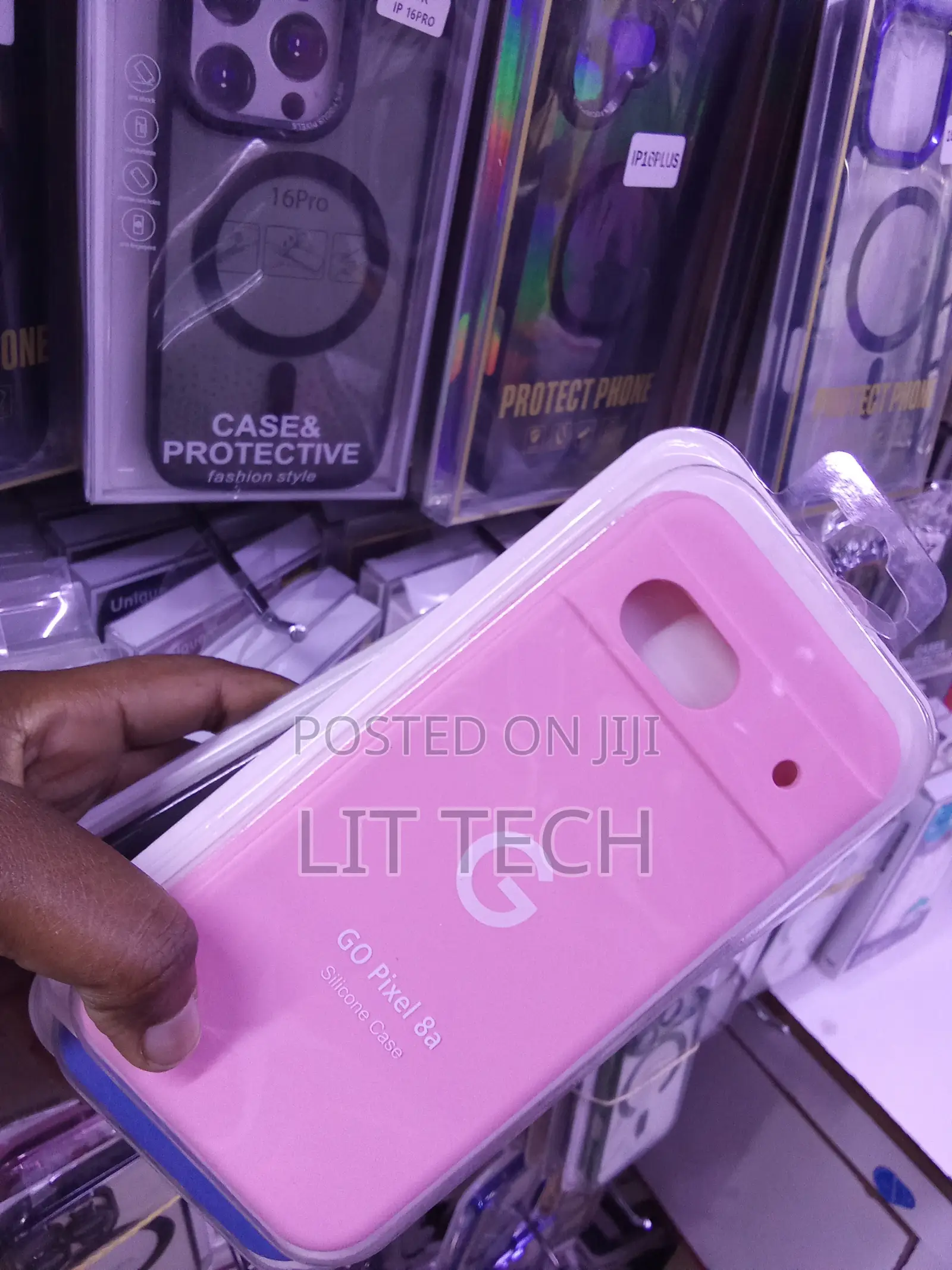 Pink Liquid Silicone Case With Cloth Lining for Google Pixel 8a