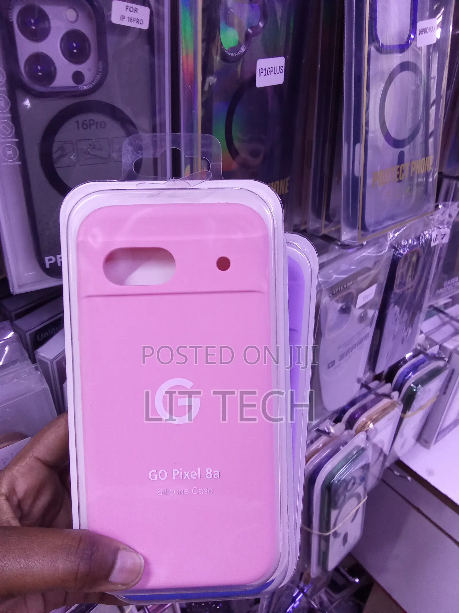 Pink Liquid Silicone Case With Cloth Lining for Google Pixel 8a