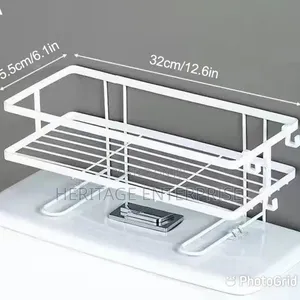 Metallic Toilet Top Organizer Rack Black or White