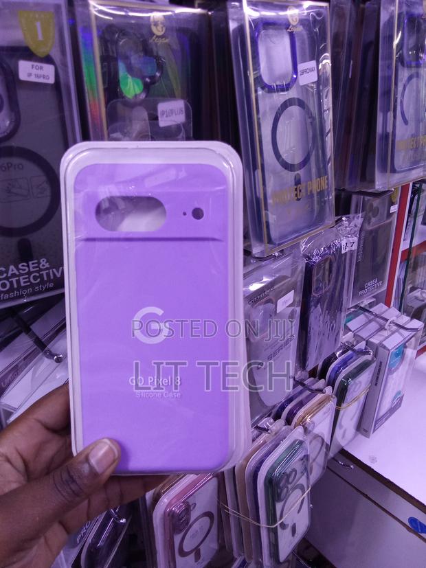 Purple Google Pixel 8 Liquid Silicone Case With Microfiber Lining - main view