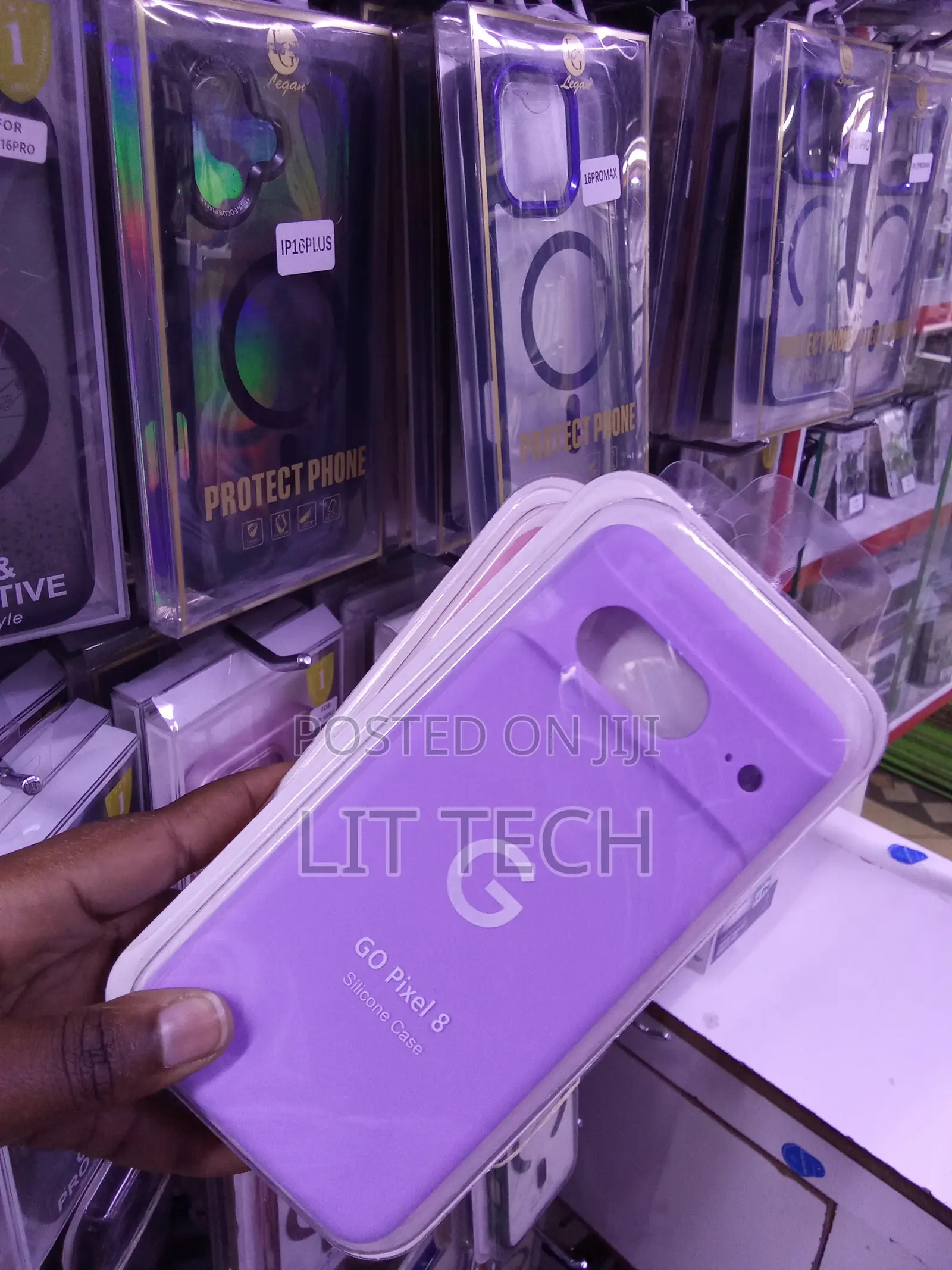 Purple Google Pixel 8 Liquid Silicone Case With Microfiber Lining