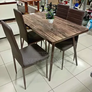 Elegant Brown Color 4 Seater Dining Set