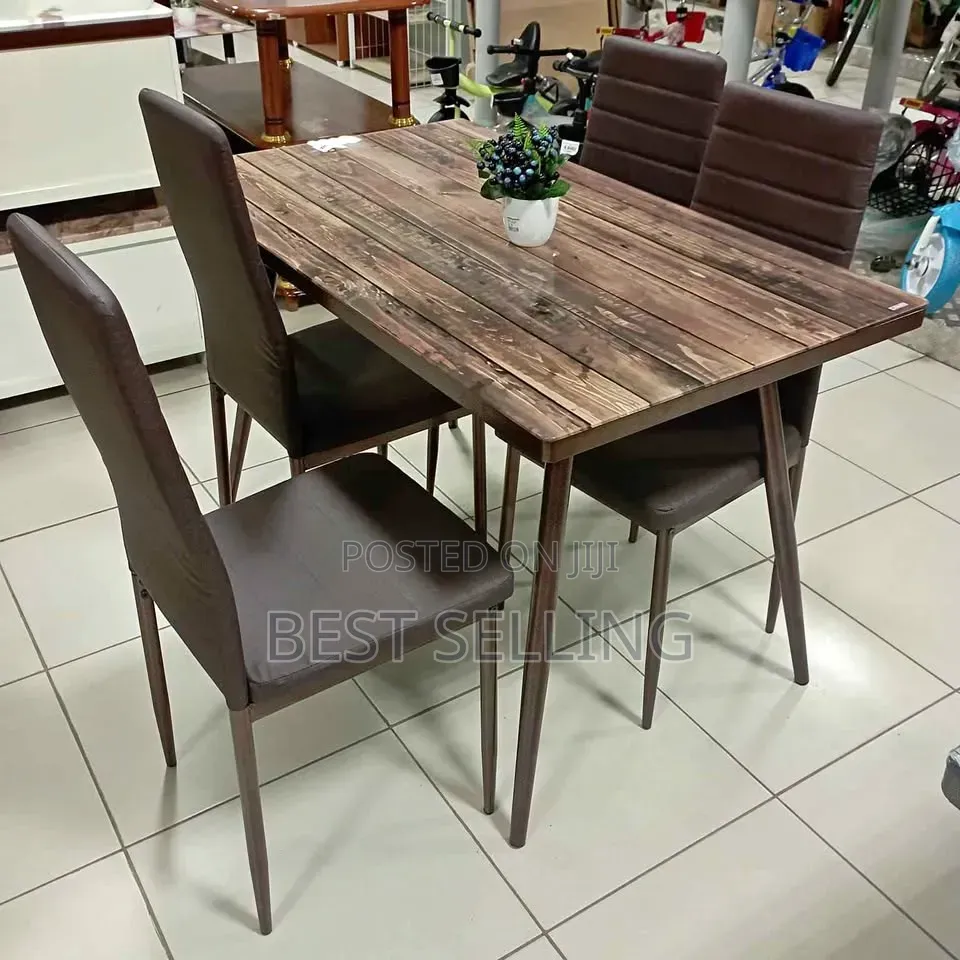 Elegant Brown Color 4 Seater Dining Set