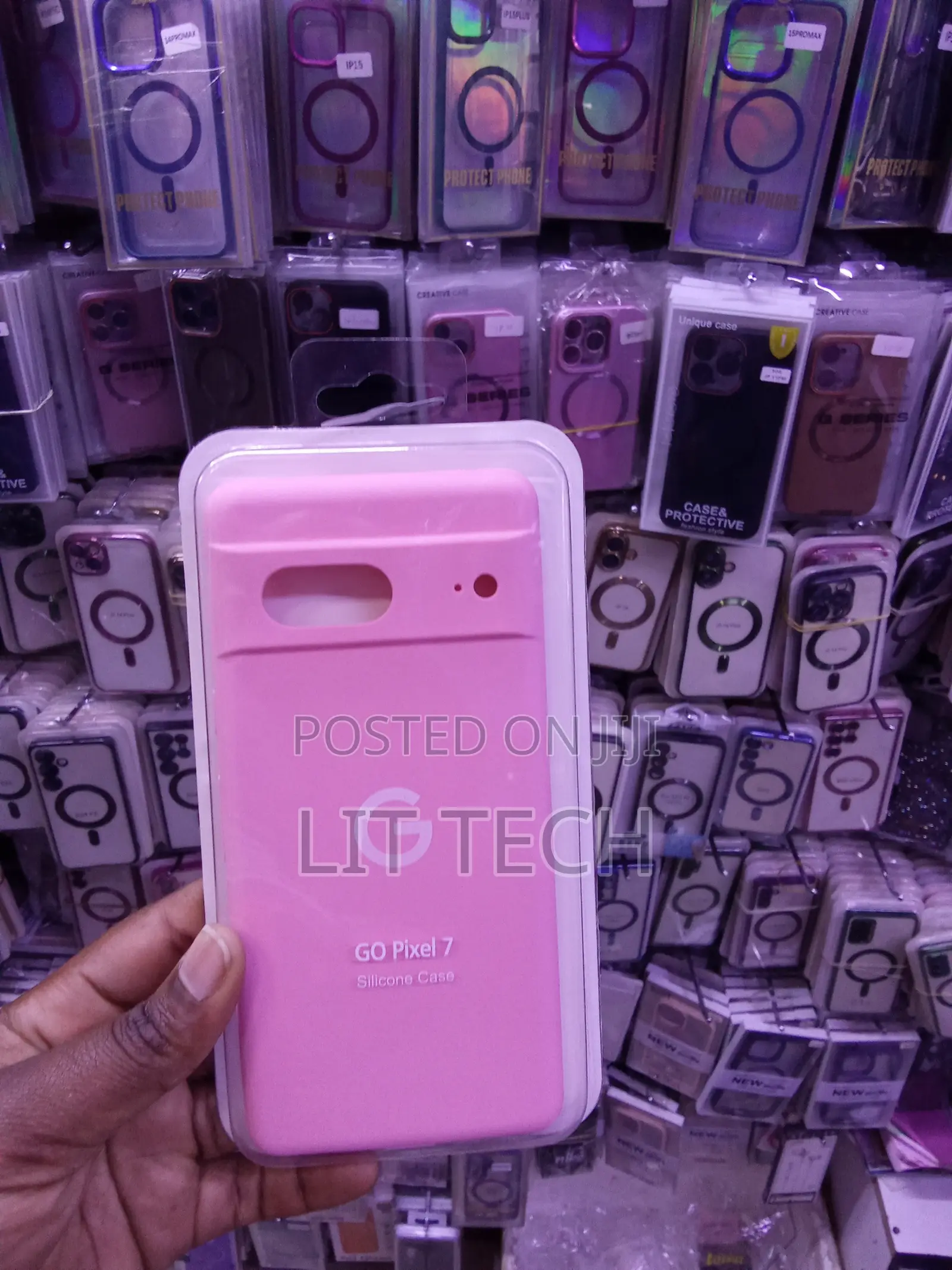 Pink Bubblegum Google Pixel 7 Liquid Silicone Case With Cloth Lining