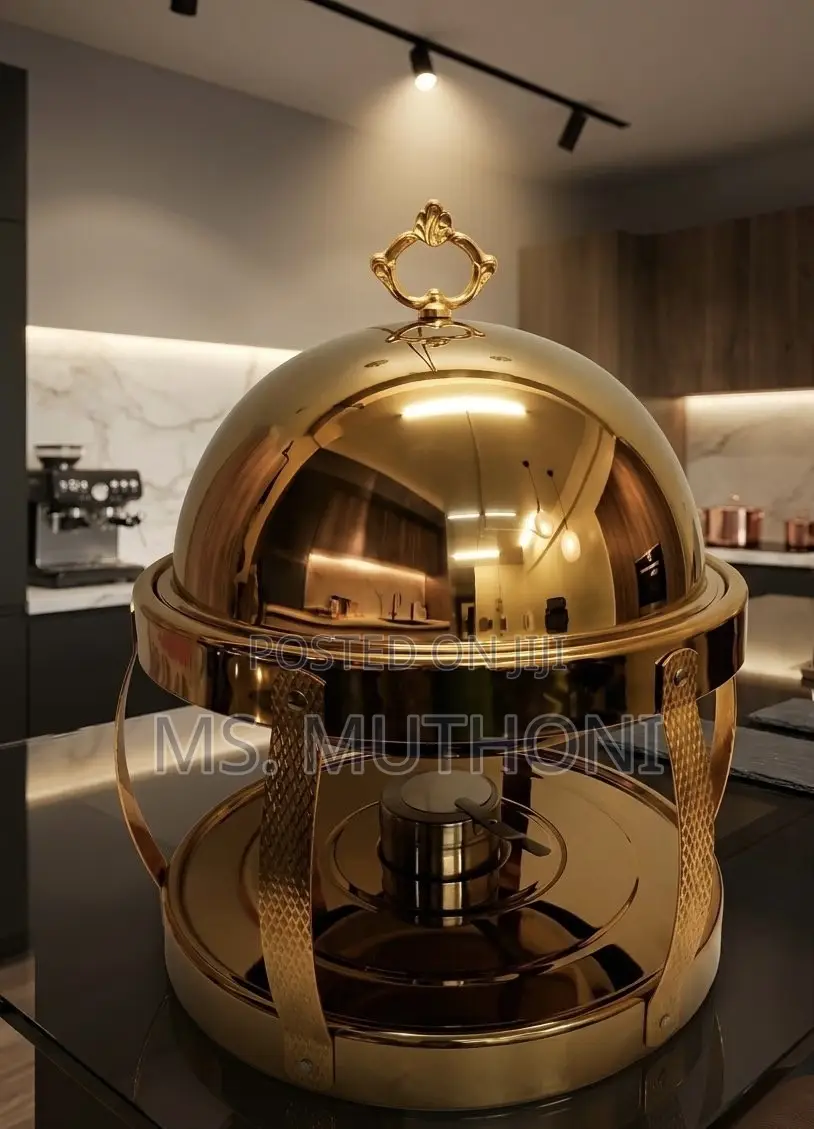 Elegant 8-Litre Gold Chafing Dish Food Warmer