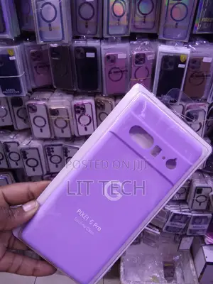 Purple Google PIXEL 6 Pro Silicone Case With Cloth Lining Inside