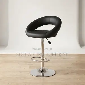 Adjustable Height Leather Swivel Bar Stool