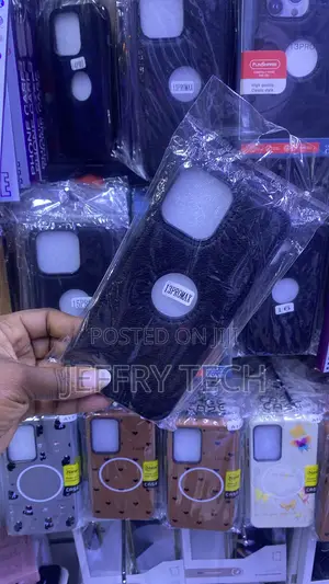 Textured Black Faux-Leather Back Cover for Apple iPhone 13 Pro Max