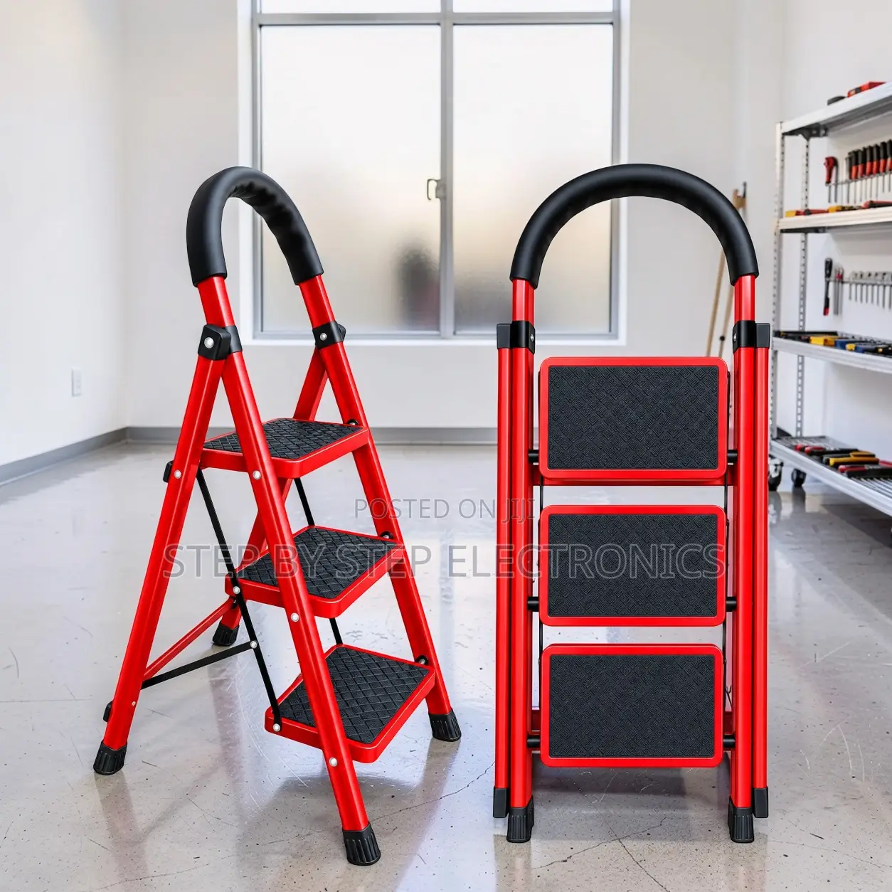2,3,4 and 5 Step Folding Ladder Reliable Performance for Garage Tasks