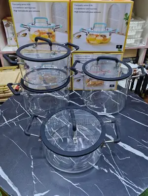 2-in-1 Transparent Glass Cook Serve Pot