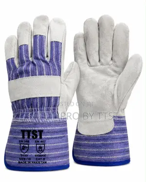 Blue Palm Leather Gloves