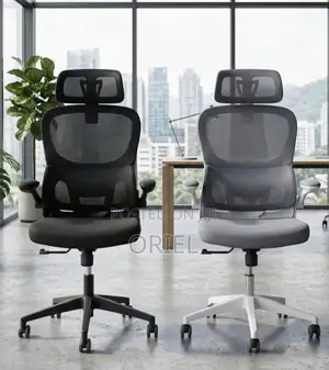 White Ergonomic Office Chair – Modern Comfortable Adjustable Desk Seat
