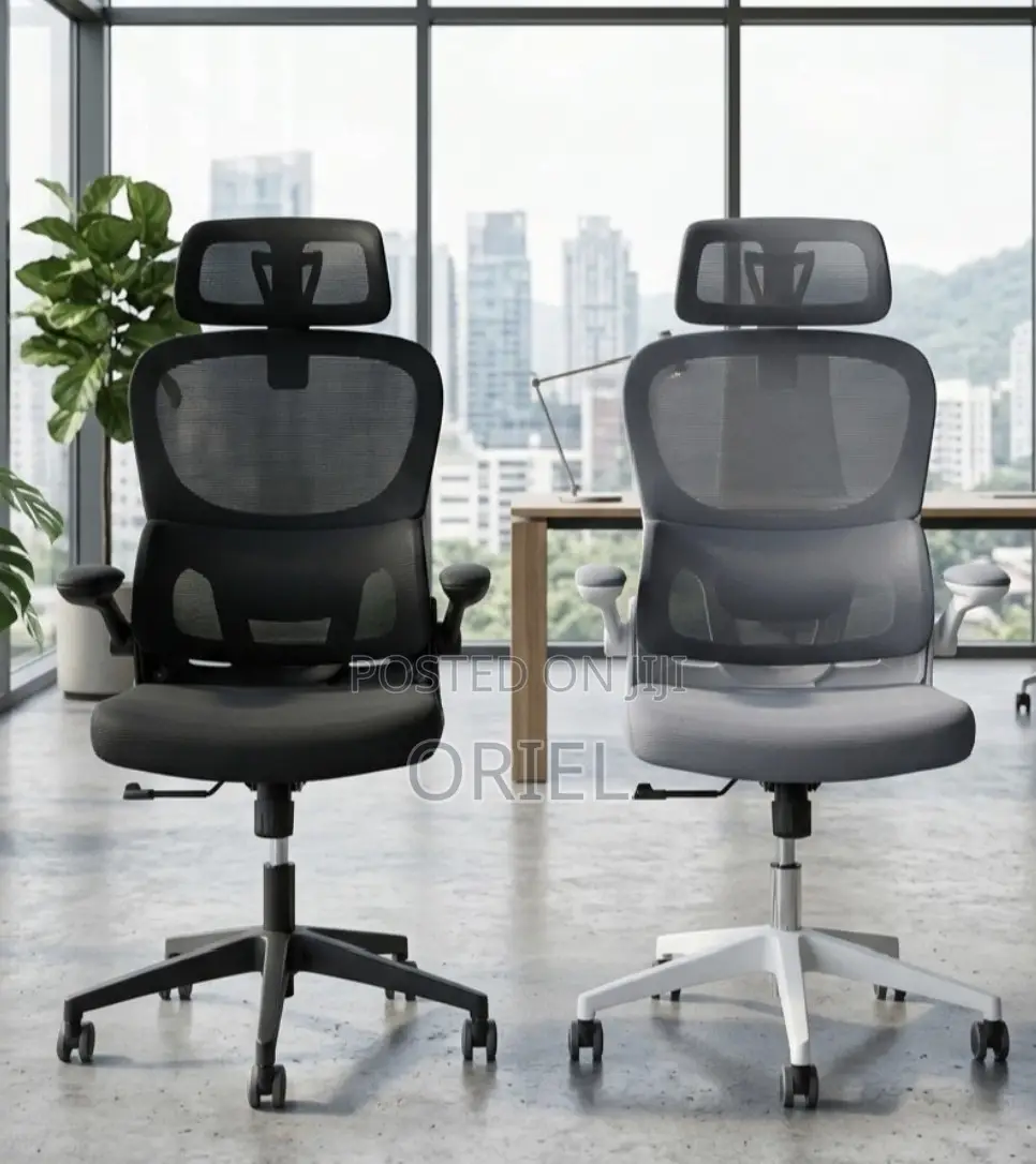 White Ergonomic Office Chair – Modern Comfortable Adjustable Desk Seat