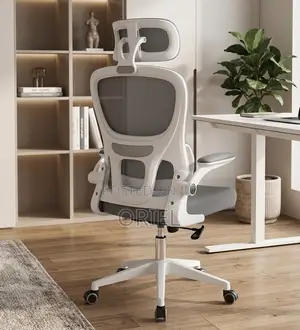 White Ergonomic Office Chair – Modern Comfortable Adjustable Desk Seat