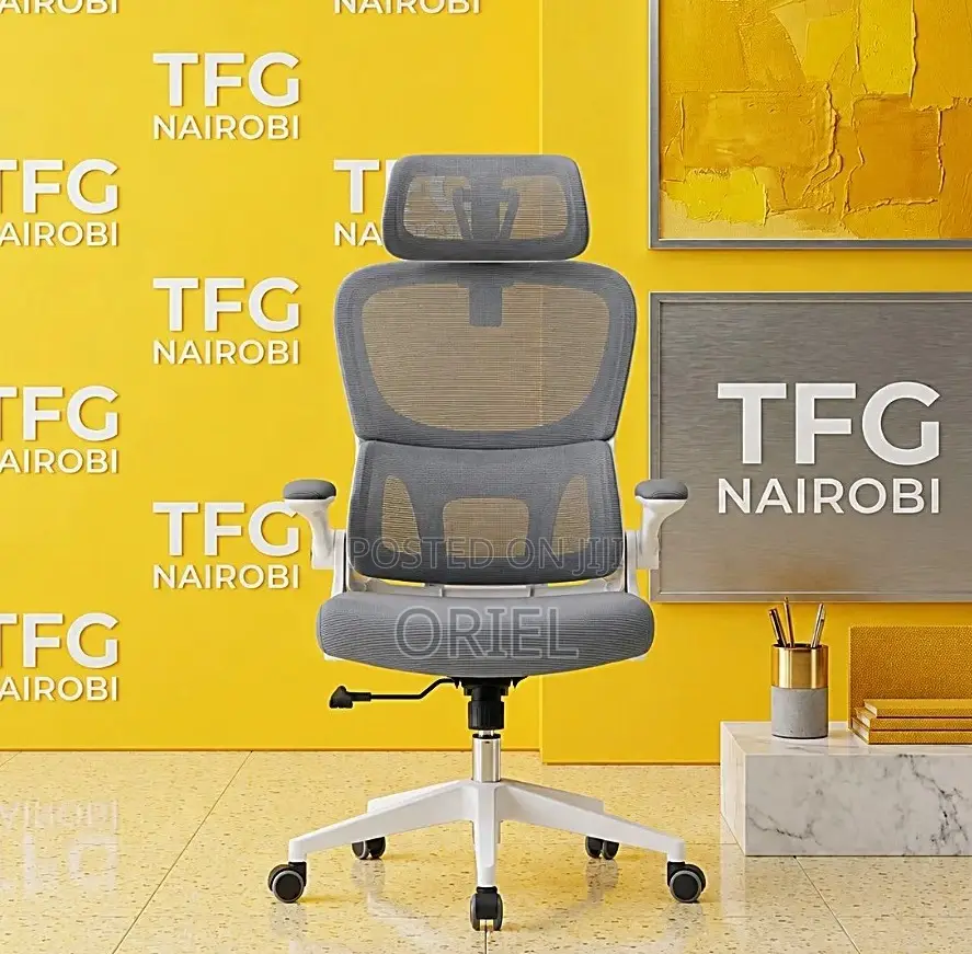 White Ergonomic Office Chair – Modern Comfortable Adjustable Desk Seat
