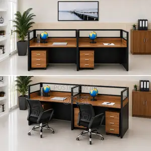 Office Workstation; 2-Person Straight Office Workstation
