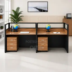 Office Workstation; 2-Person Straight Office Workstation