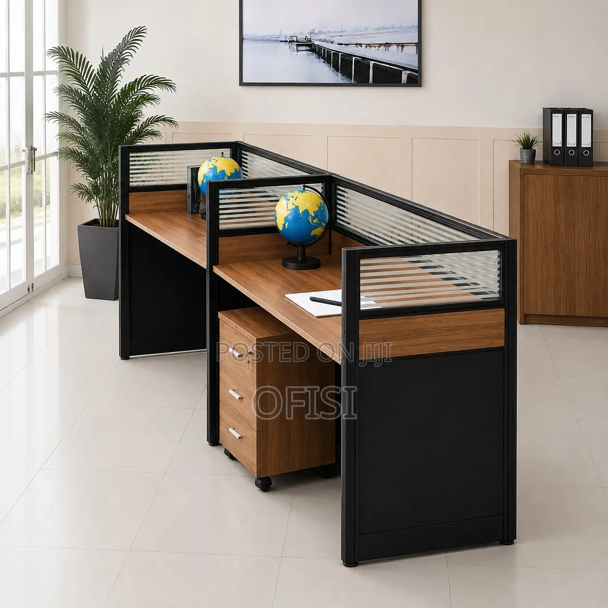 Office Workstation; 2-Person Straight Office Workstation