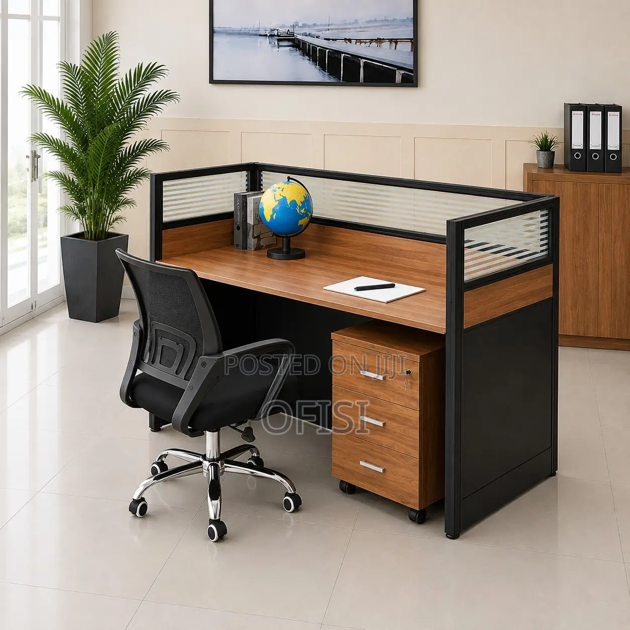 Office Workstation; 2-Person Straight Office Workstation