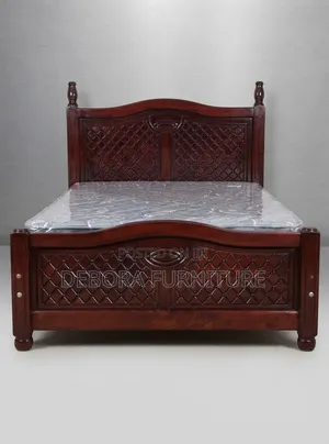 Dark Brown Mahogany 5*6 With Mattress