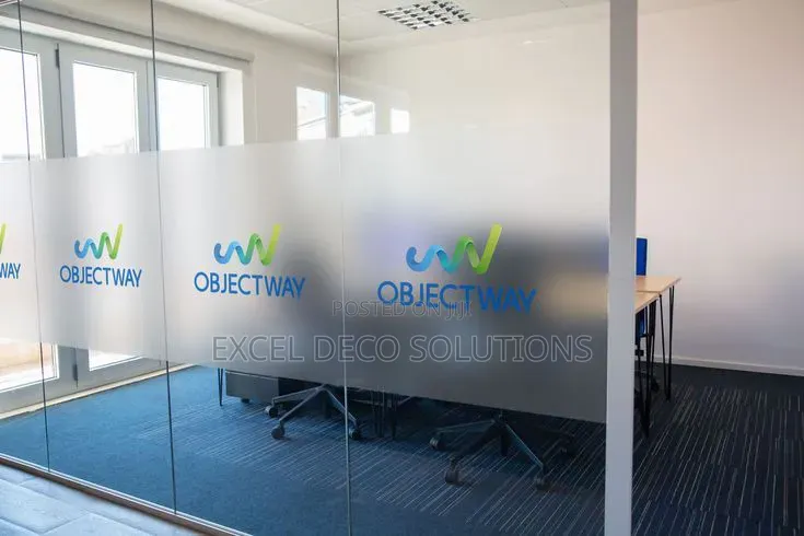 Logo Frosted Film for Glass | Custom Office Window Film