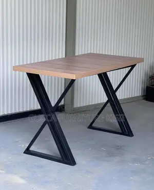 Modern Rectangular Computer Desk With Metallic Legs