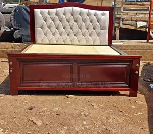 5by6 Stained Timber Bed Frame (Mahogany Finish)