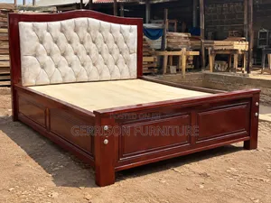 5by6 Stained Timber Bed Frame (Mahogany Finish)