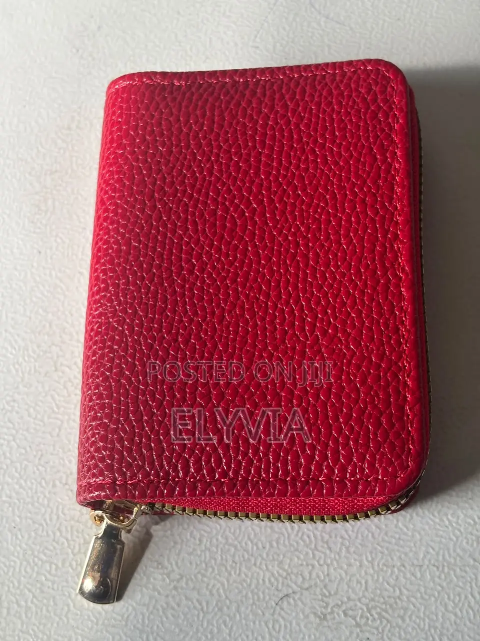 Crimson Red Pebbled Cardholder