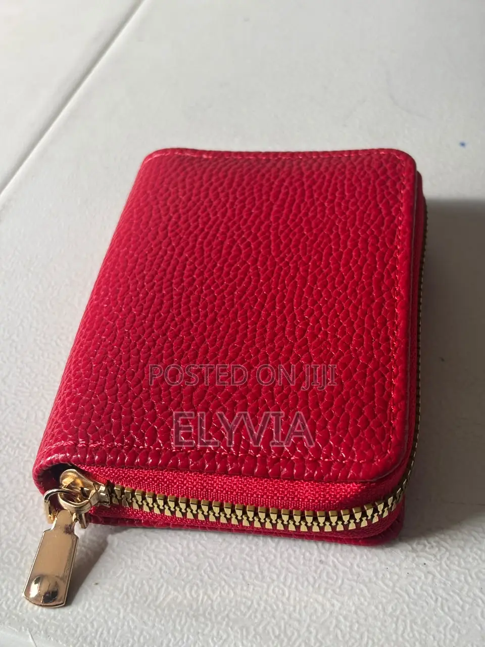 Crimson Red Pebbled Cardholder