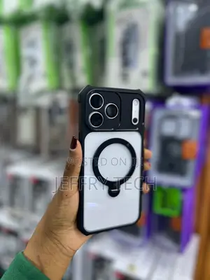 Orange Frosted MagSafe Case With an 360° Rotating for iPhone 17 Pro