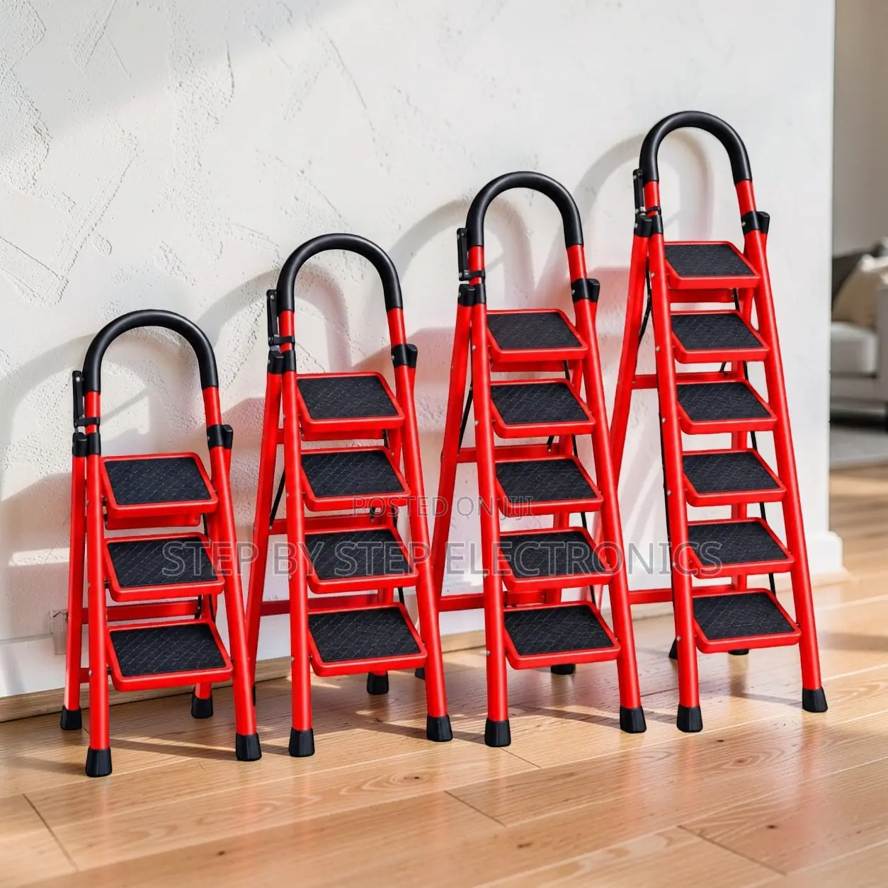 2,3,4 and 5 Step Folding Ladder Safety Platform for Cabinet Access