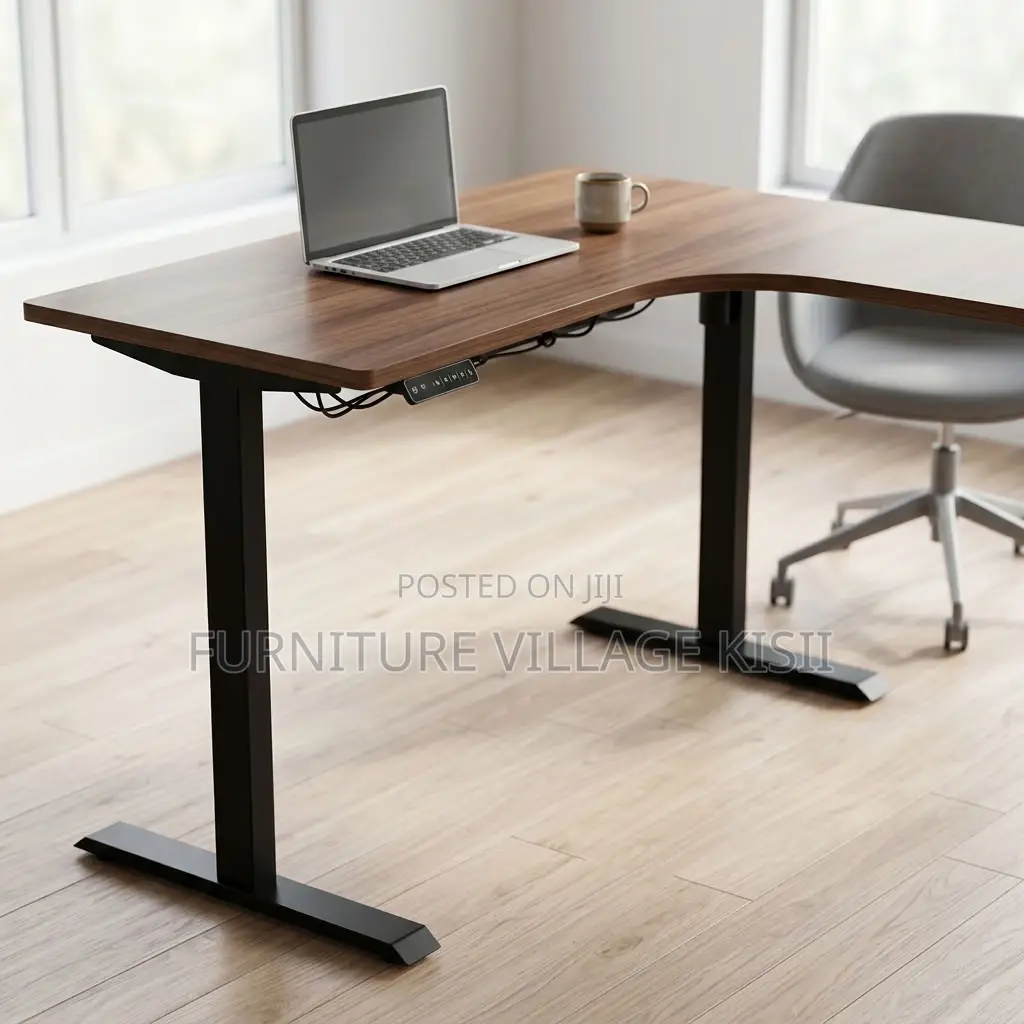 L-Shaped Electric Desk With 2 Mottors