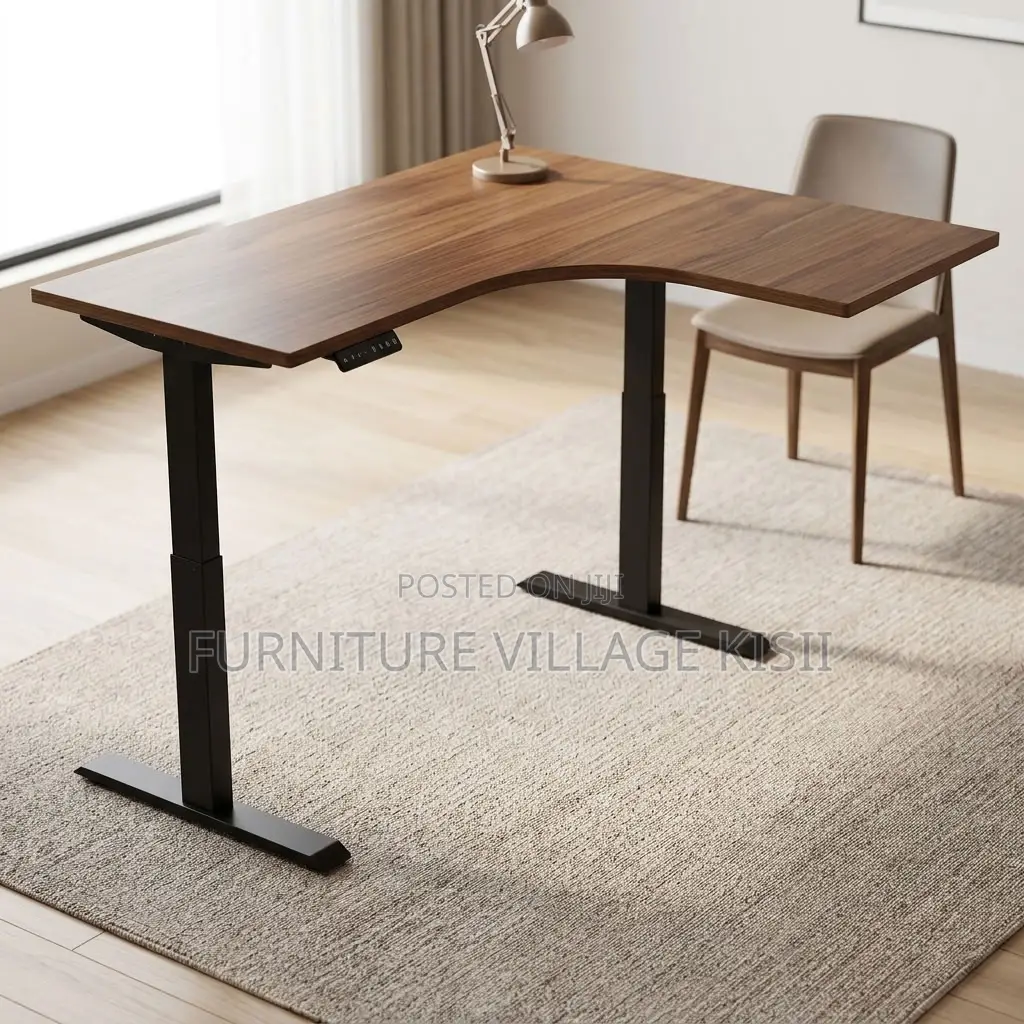 L-Shaped Electric Desk With 2 Mottors