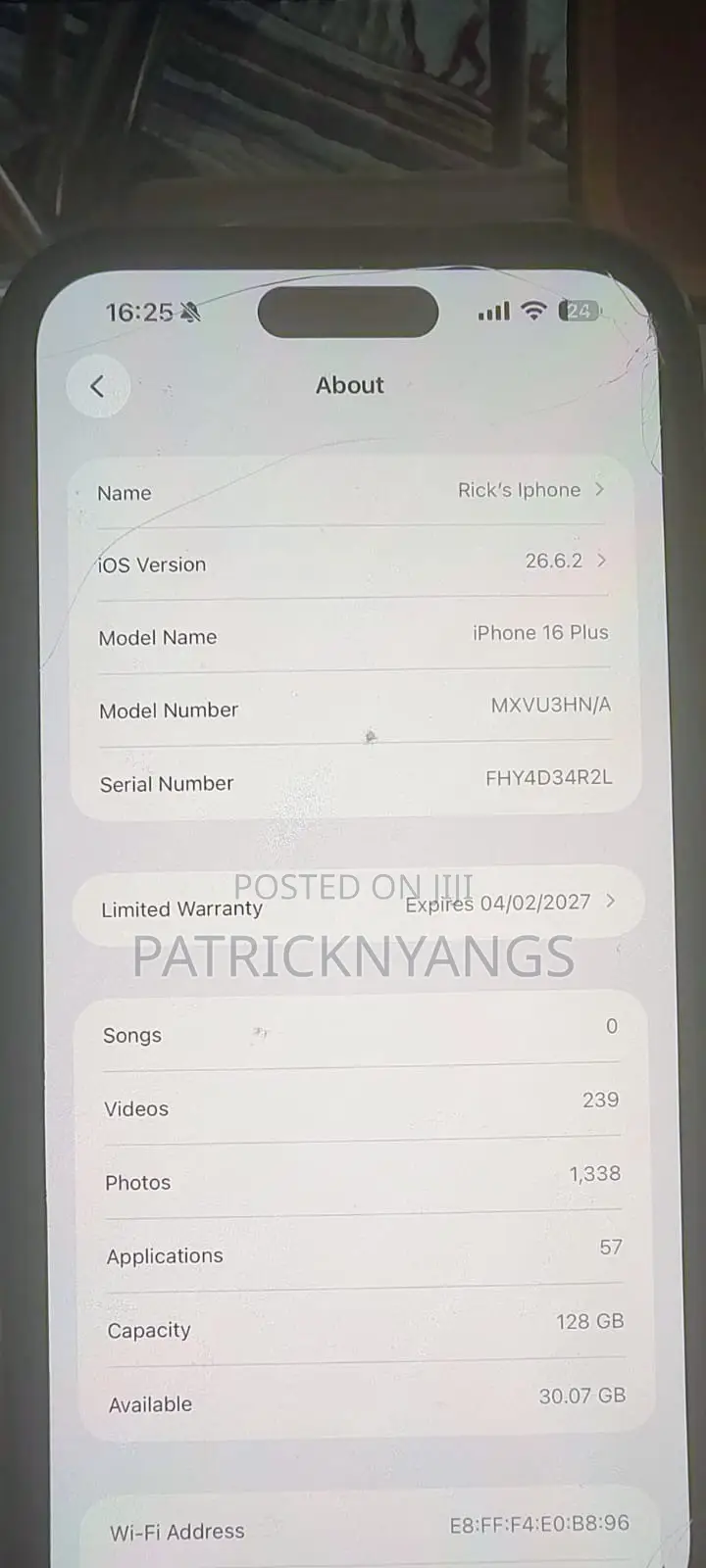 Apple iPhone 16 Plus 128 GB Black