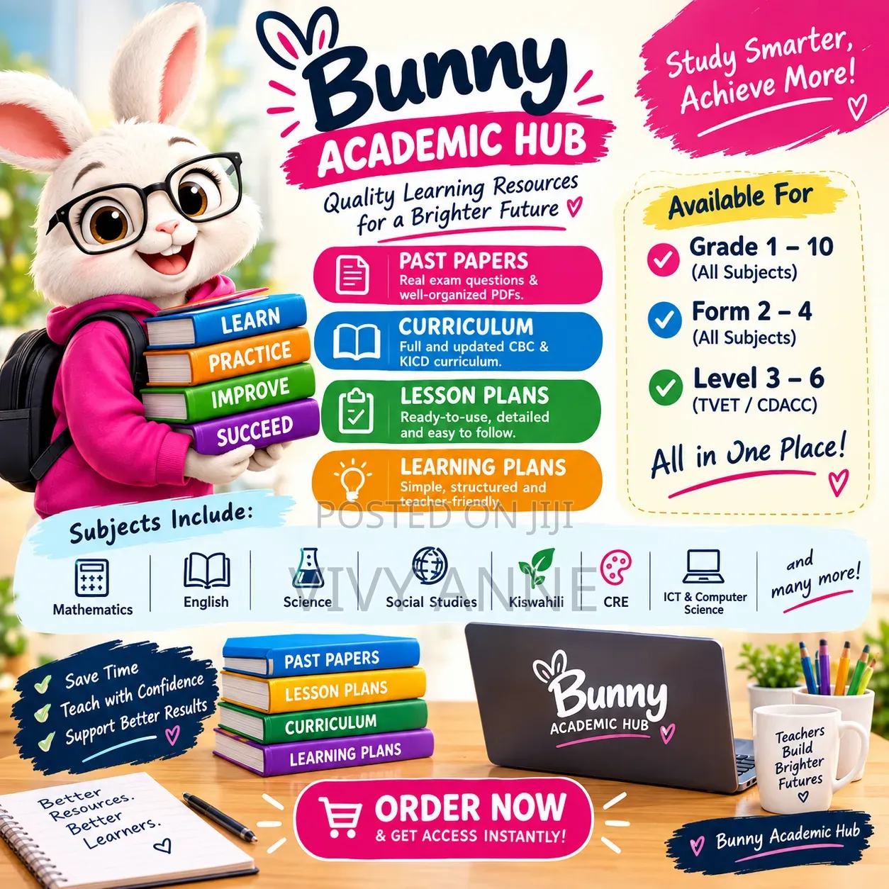 Bunny Academic Hub (Grade 1 to Form 4, Level 3 - 6 Learning Resources)