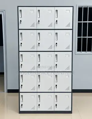 15-Door Steel Locker Cabinet – Office School Storage