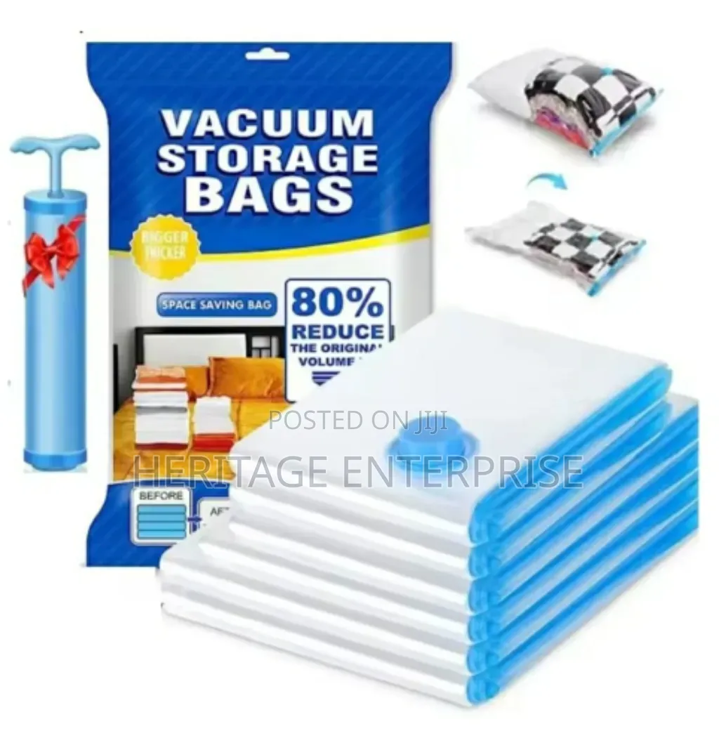 *6pcs Vacuum Storage Bags With Suction Pump*