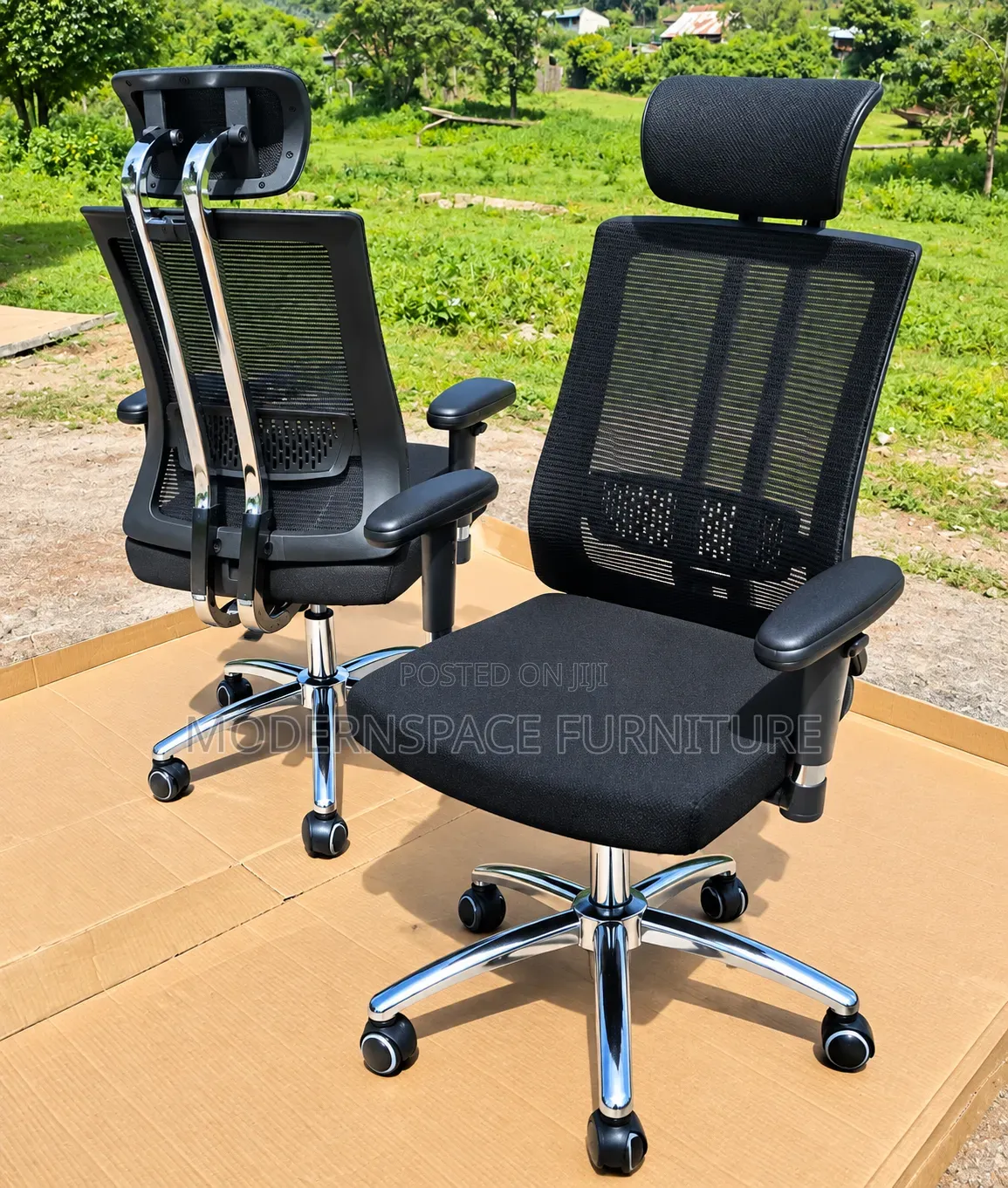 Elgonomic Mesh Office Chair With Headrest and Adjustable Armrest